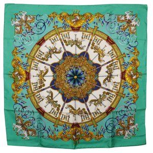 HERMES Green Silk Scarf